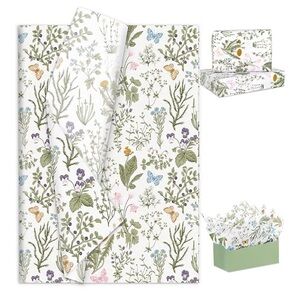 10 Pack 14x20 Tissue Paper Vintage Wildflowers